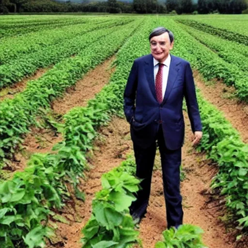 Image similar to Mario Draghi becomes a mais farmer