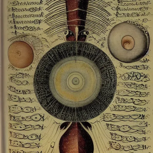 Prompt: big weird spaceship, voynich manuscript