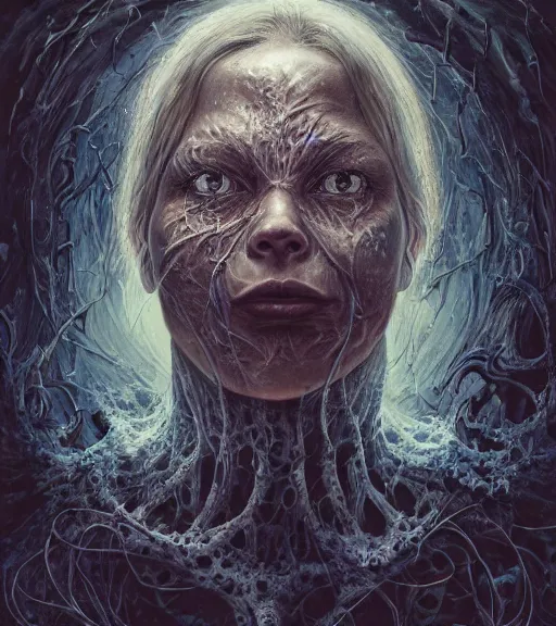 Prompt: portrait, nightmare anomalies, frozen by dariusz zawadzki, kenneth blom, mental alchemy, james jean, pablo amaringo, naudline pierre, contemporary art, hyper detailed