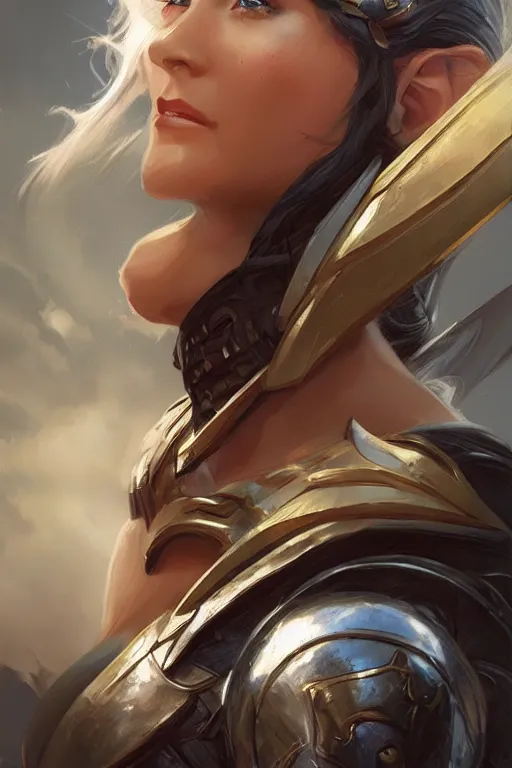 Image similar to amazon valkyrie athena, d & d, fantasy, portrait, highly detailed, headshot, digital painting, trending on artstation, concept art, sharp focus, illustration, art by artgerm and greg rutkowski and magali villeneuve