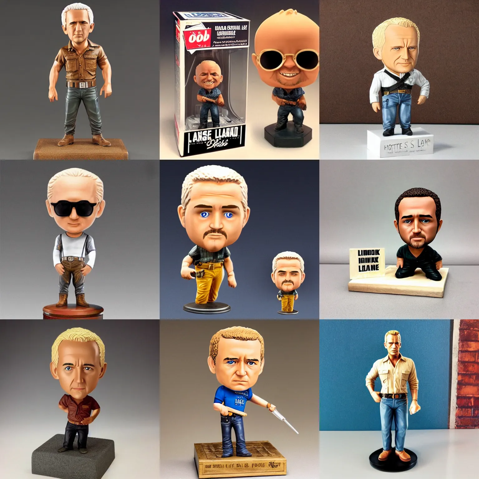 Prompt: a cool hand luke bobble head doll