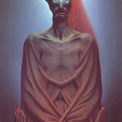 Image similar to zealot by Zdzisław Beksiński, oil on canvas