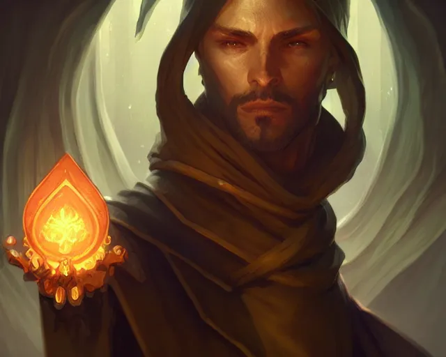 Image similar to shadow mage male acolyte, deep focus, d & d, fantasy, intricate, elegant, highly detailed, digital painting, artstation, concept art, matte, sharp focus, illustration, hearthstone, art by artgerm and greg rutkowski and alphonse mucha