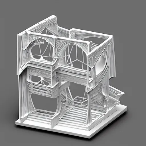 Prompt: recursive 3 d printer by m. c. escher