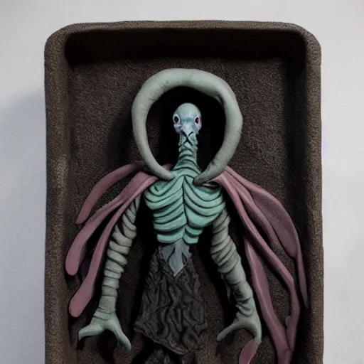 Prompt: a mind flayer, dark, concept art, made out of clay.