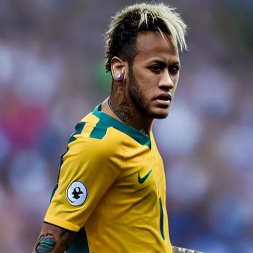 Image similar to neymar becomes a cyborg.