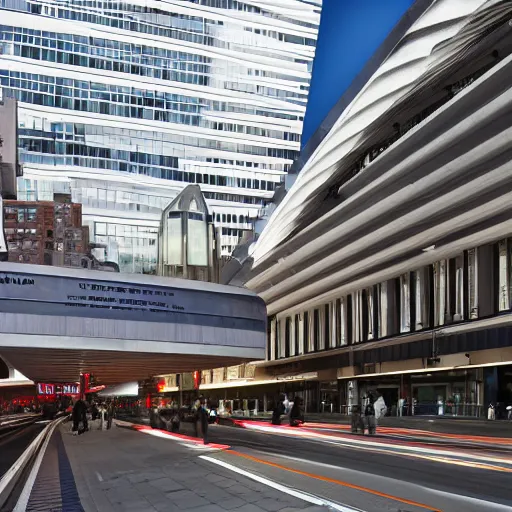 Image similar to union square 14th st subway station designed by Zaha Hadid