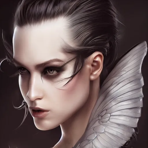 Prompt: a hair cover man with bat wings for arms, fantasy, professionally retouched, soft lighting, powerful, realistic, face is obscured in shadow, wide angle, 8 k high definition, insanely detailed, intricate, elegant, art by artgerm and wlop