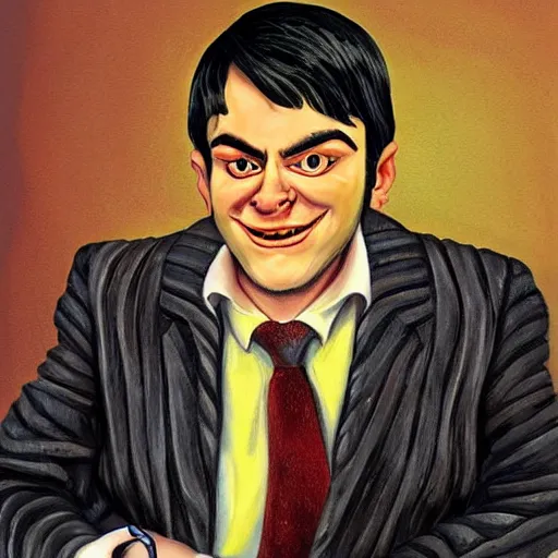 Image similar to beautiful lifelike painting of martin shkreli as a centaur, hyperreal detailed facial features and uv lighting, art by ed roth and basil wolverton