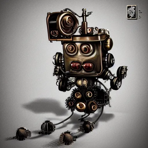 Prompt: steve buscemi steampunk robot, highly detailed, 8 k, trending on artstation, award - winning art,