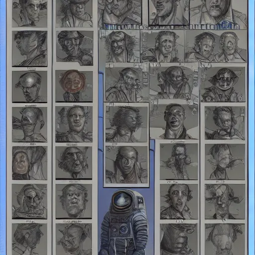 Image similar to Character sheet of Astronaut by Donato Giancola