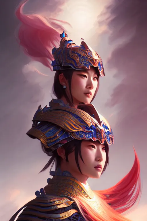 Image similar to portrait hero action pose of futuristic female knights of zodiac, chinese dragon concept art, d & d, highly detailed, digital painting, artstation, sharp focus, illustration, art by tan zi and ayanamikodon and alphonse mucha and wlop