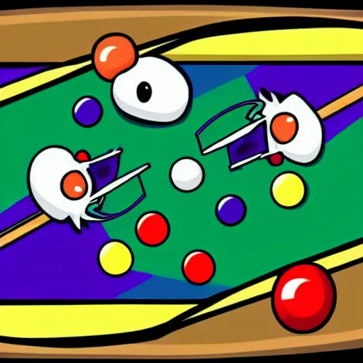 Image similar to two aliens playing pool