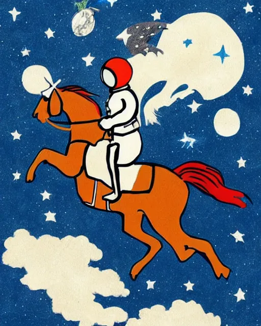 Image similar to astronaut riding horse