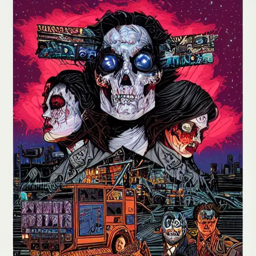 Image similar to the dead of night, by Dan Mumford and Sandra Chevrier