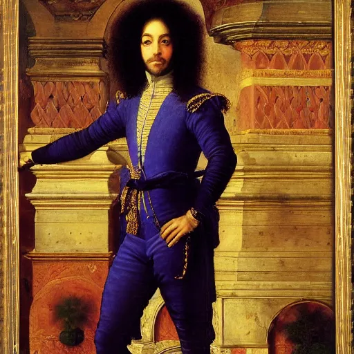 Image similar to renaissance portrait of The Artist Formerly Known As Prince, masterpiece by Eugene de Blaas