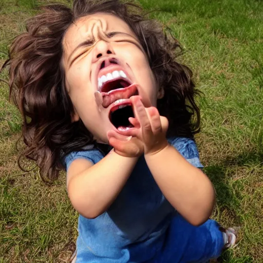 Image similar to a screaming child having a tantrum