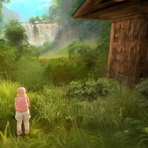 Image similar to a child's pleasant dream, unreal engine 5, dreamlike,