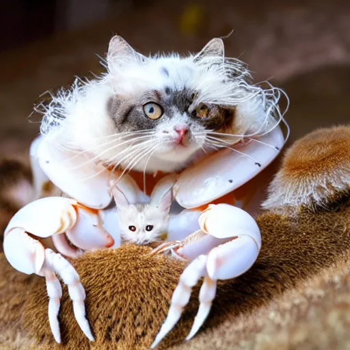 Image similar to a hermitcrab - cat - hybrid, animal photography