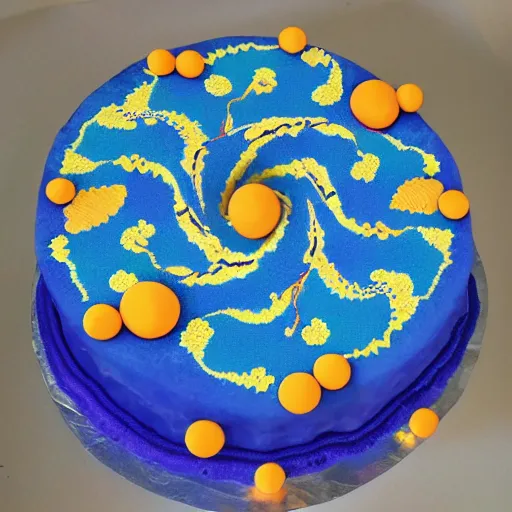 Image similar to infinite intricacy of fractal birthday cakes in fractional dimensions