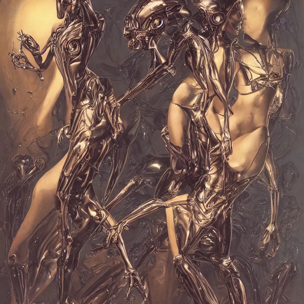 Prompt: anatomical depiction of a beautiful alien femme biology, latex domme, extraterrestrial, sharp focus, by james gurney, by bruce pennington, ornate portrait, high quality