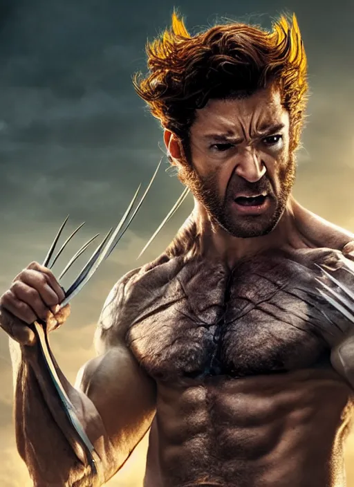 Image similar to Steven Crowder cast as Wolverine , still from Marvel movie, hyperrealistic, 8k, Octane Render,