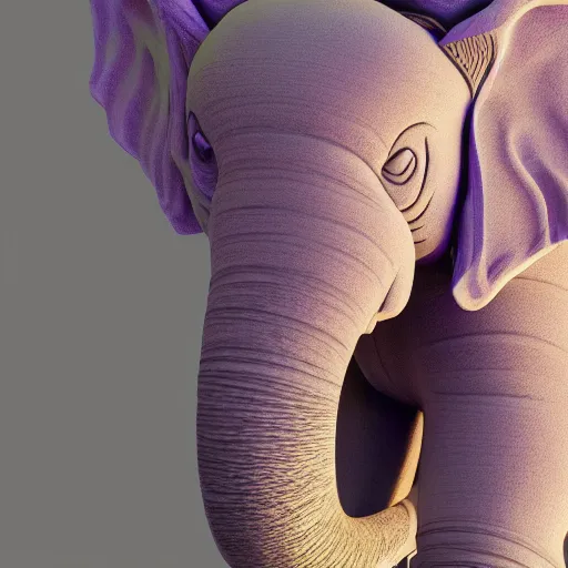 Image similar to realistic purple elephant global illumination