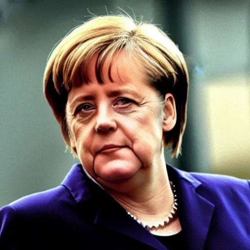 Image similar to angela merkel starring in the movie the matrix, 1999