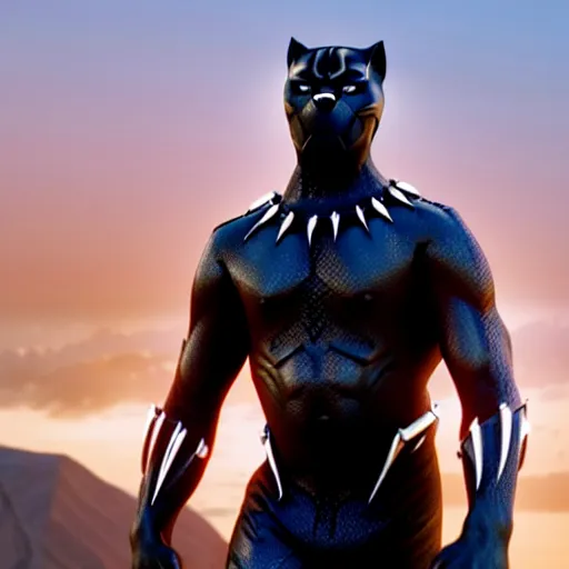 Image similar to film still of KSI as Black Panther