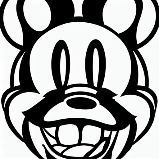 Prompt: Mickey Mouse face but in Nirvana's smiley style