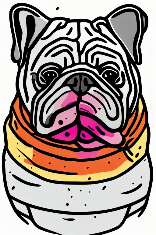 Image similar to Portrait of a big chungus pug, sticker, colorful, illustration, highly detailed, simple, smooth and clean vector curves, no jagged lines, vector art, smooth