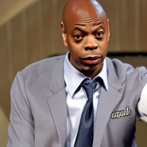Prompt: dave chappelle as local newsman chuck taylor, white news anchor