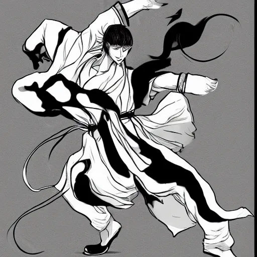 Image similar to a black and white drawing of a cat, an illustration of by gatoken shunshi, pixiv contest winner, dynamic pose, official art, sabattier effect