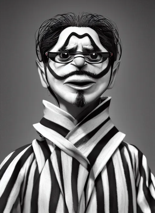 Prompt: an anthropomorphic beautiful male wizard portrait blowing bubbles wearing black and white stripes robe, fine art, award winning, intricate, elegant, sharp focus, octane render, hyperrealistic, cinematic lighting, highly detailed, digital painting, 8 k concept art, art by jamie hewlett and z. w. gu, masterpiece, trending on artstation, 8 k