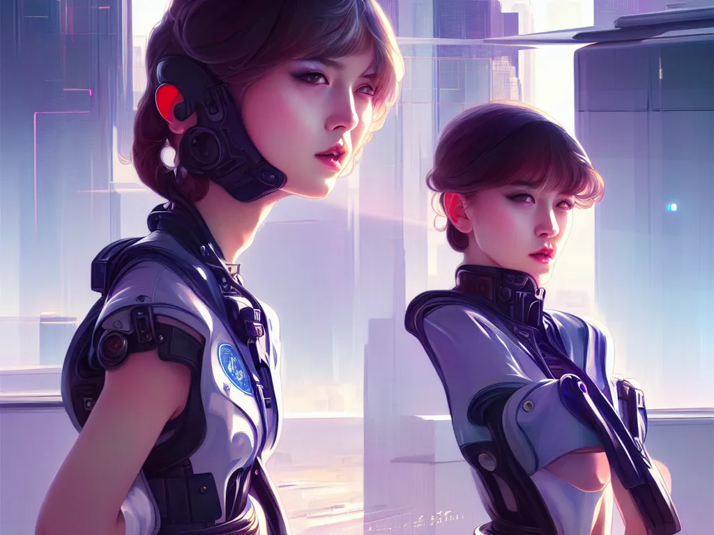 Prompt: portrait futuristic police uniform girl, at future sau paulo neon light rooftop, ssci - fi and fantasy, intricate and very very beautiful and elegant, highly detailed, digital painting, artstation, concept art, smooth and sharp focus, illustration, art by tan zi and ayanamikodon and alphonse mucha and wlop