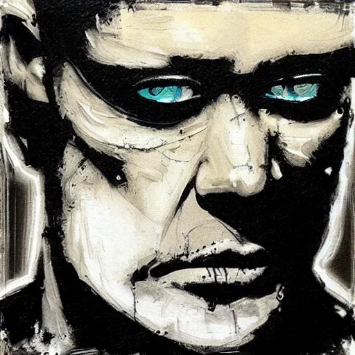 Prompt: sandman, morpheus, paint by Guy Denning