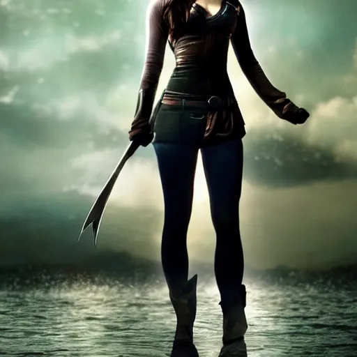 Image similar to A full body portrait of emma watson as Nami from leage of legends