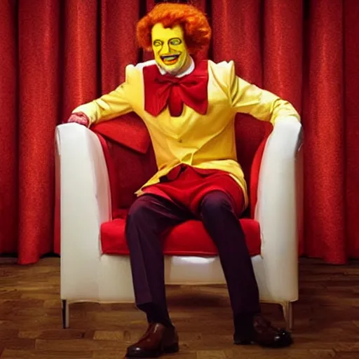 Prompt: saul goodman dressed as ronald mcdonald