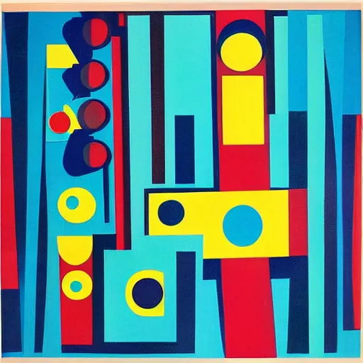 Image similar to a mid - century abstract album cover by mary blair