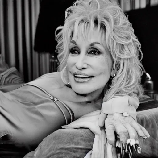 Prompt: candid photograph of dolly parton resting between concerts by annie leibovitz, 4 k, high detail,