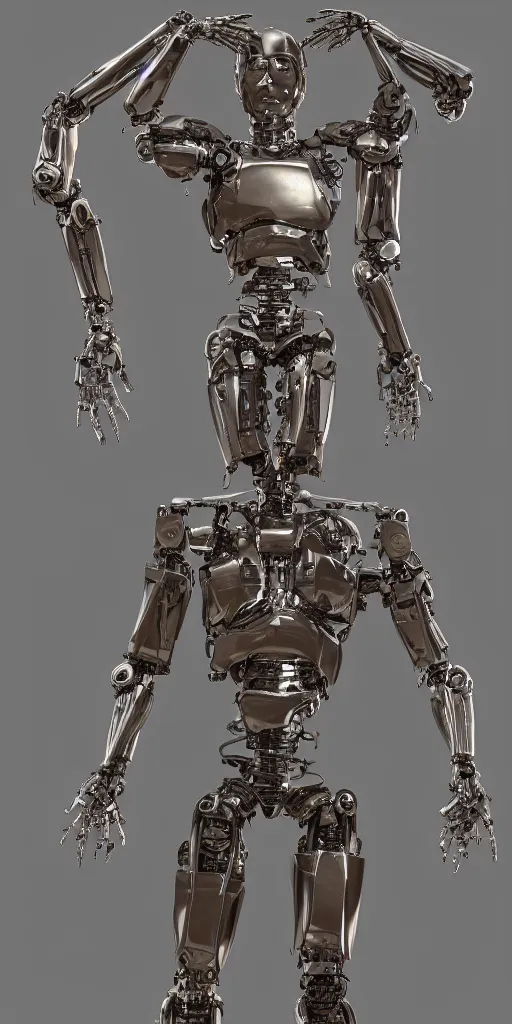 Prompt: david's whole body statue, half of which is human, half of which is robot, half of which is body, half of which is metal, backlight, contour light, rembrandt light, octane rendering, vray, unreal engine.