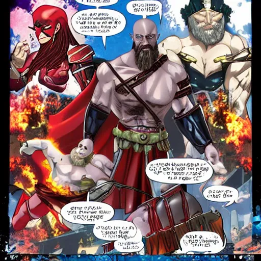 Image similar to Kratos in the Super Hero Squad show