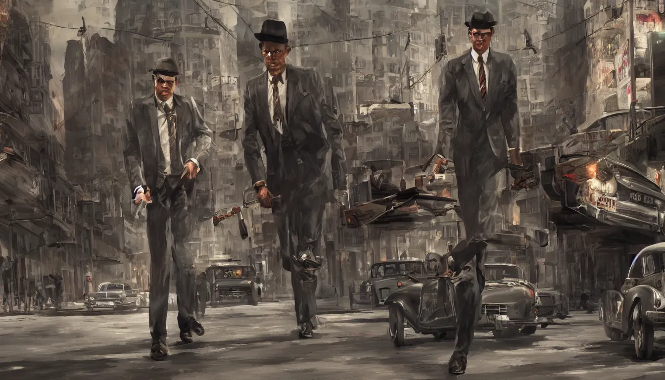 Image similar to Mafia 2, 4k, concept art, by Kenyanboi