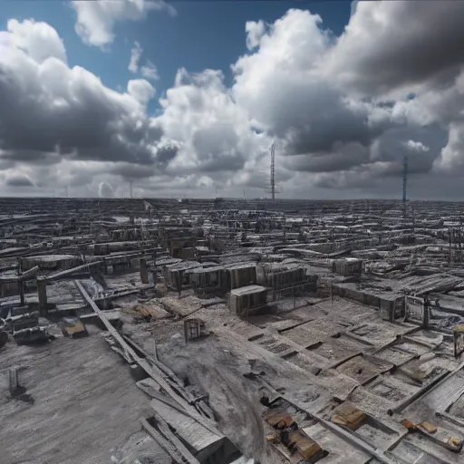 Image similar to building site made of clouds, hyperrealistic, render, unreal engine, 8 k