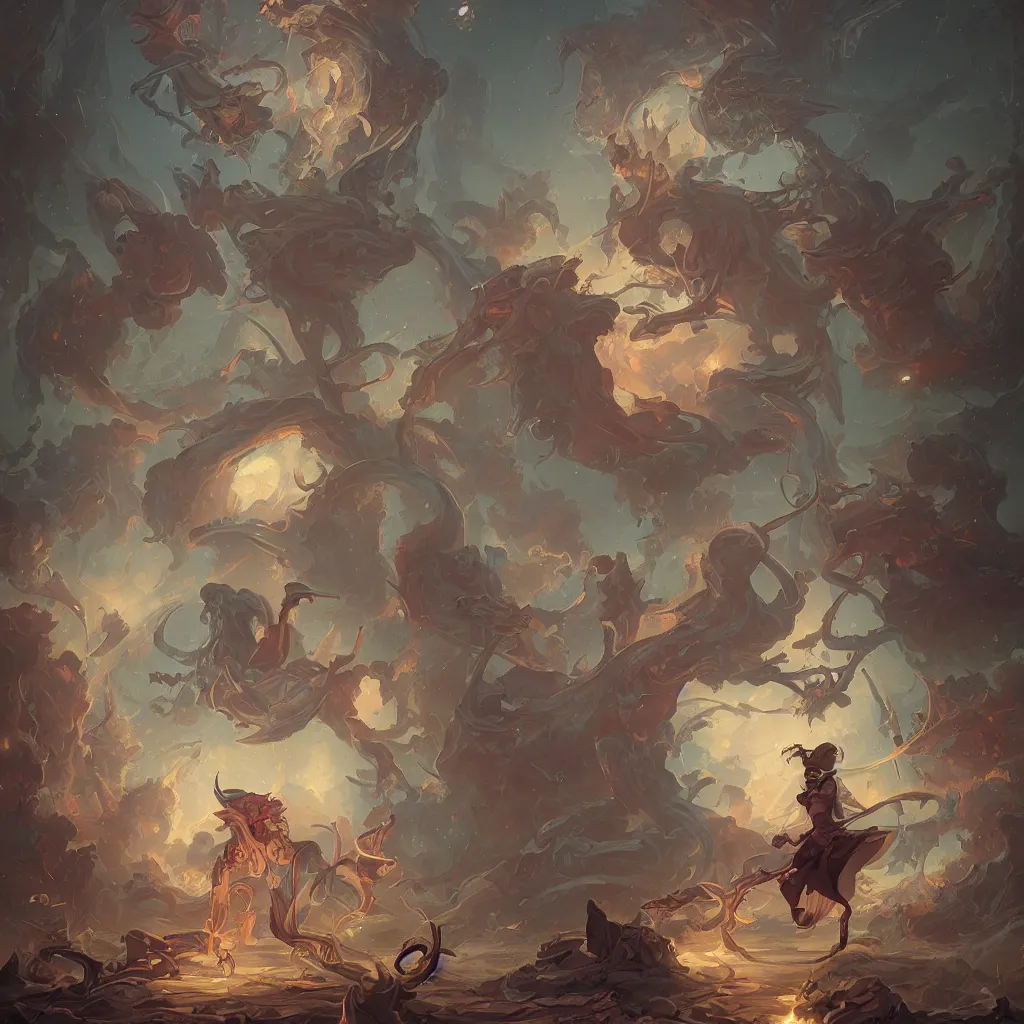 Image similar to tarot the fool by peter mohrbacher and dan mumford and nekro, cgsociety, volumetric light, 3 d render