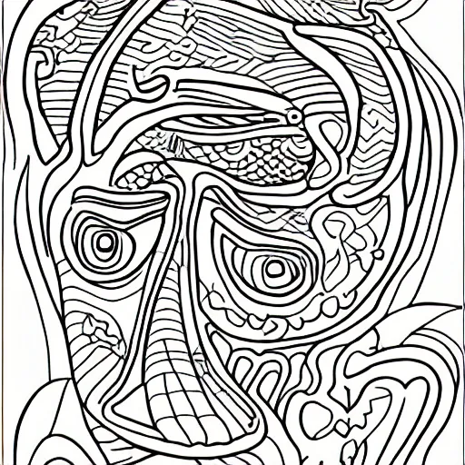 Image similar to picture of an animal from a children's coloring book, simple line art