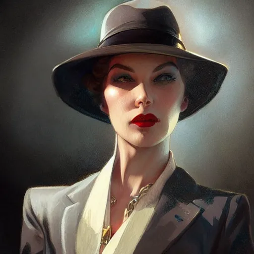 Prompt: 1930s mobster, painted fantasy character portrait, highly detailed, digital painting, artstation, concept art, sharp focus, illustration, art by artgerm and greg rutkowski and alphonse mucha