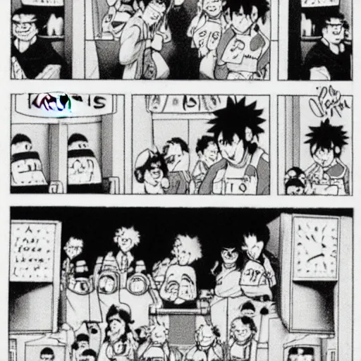 Prompt: the cast of konosuba in a gary larson comic