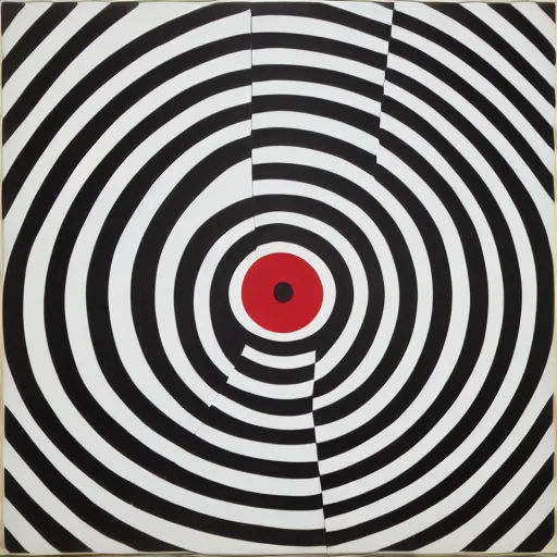 Image similar to ( dancers dancing dance ) curves ( black white red ) ( big circle ) bridget riley breathtaking piece museum of modern art new york