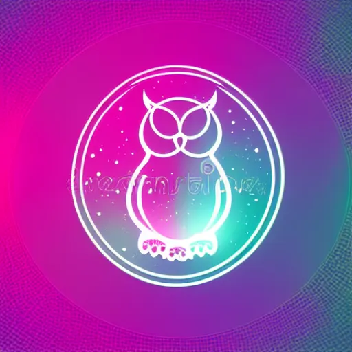 Image similar to cosmic owl logo, vector illustration, gradient, aesthetic, silky texture, hd, minimalistic